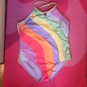 Wonder Nation girls xxl (18) multiprint one piece